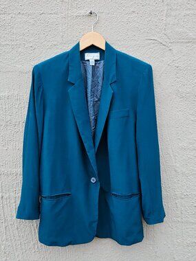 Spenser Jeremy Teal Silk Blazer